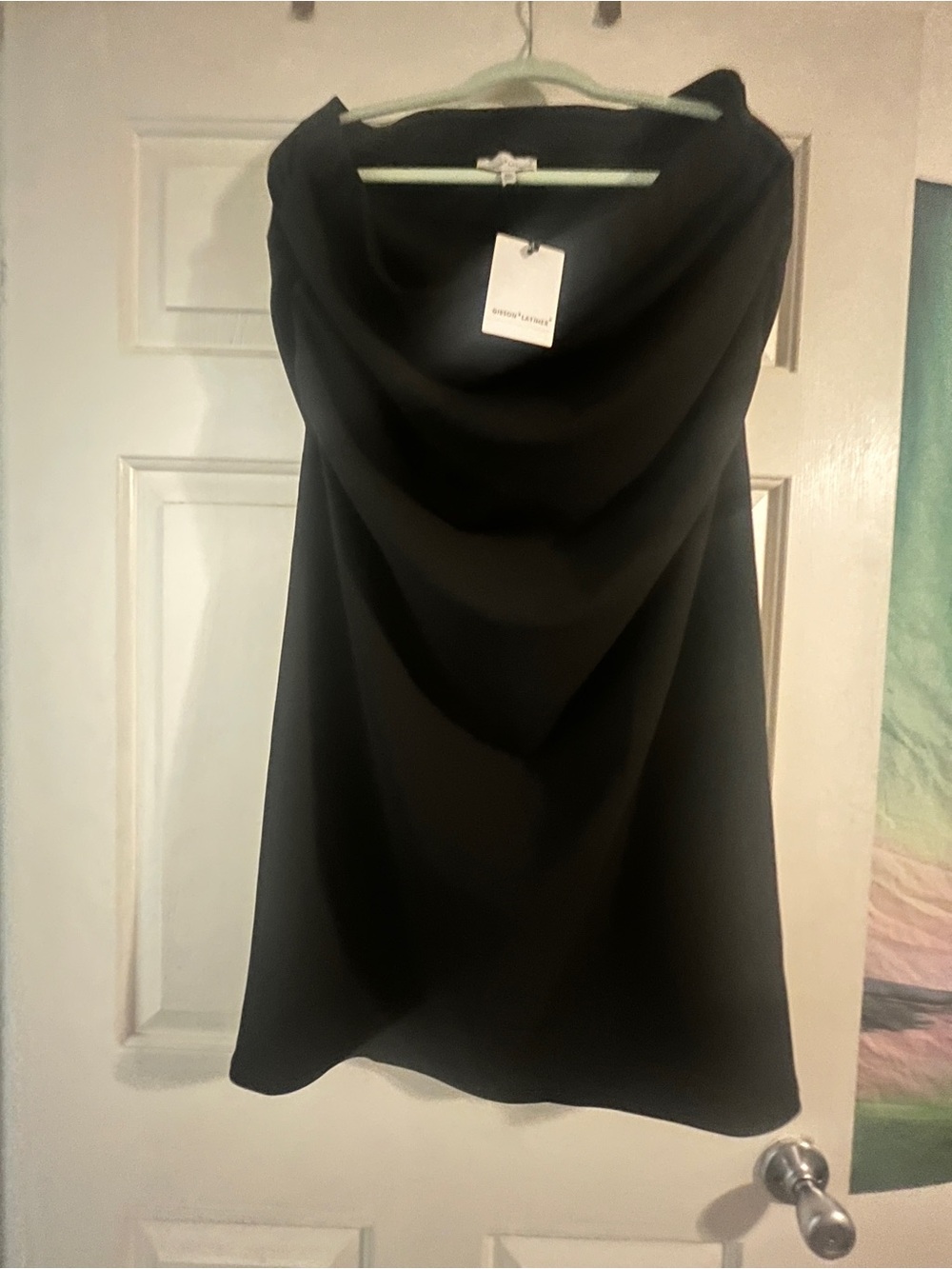 Gibson Latimer Black Draped Mini Skirt